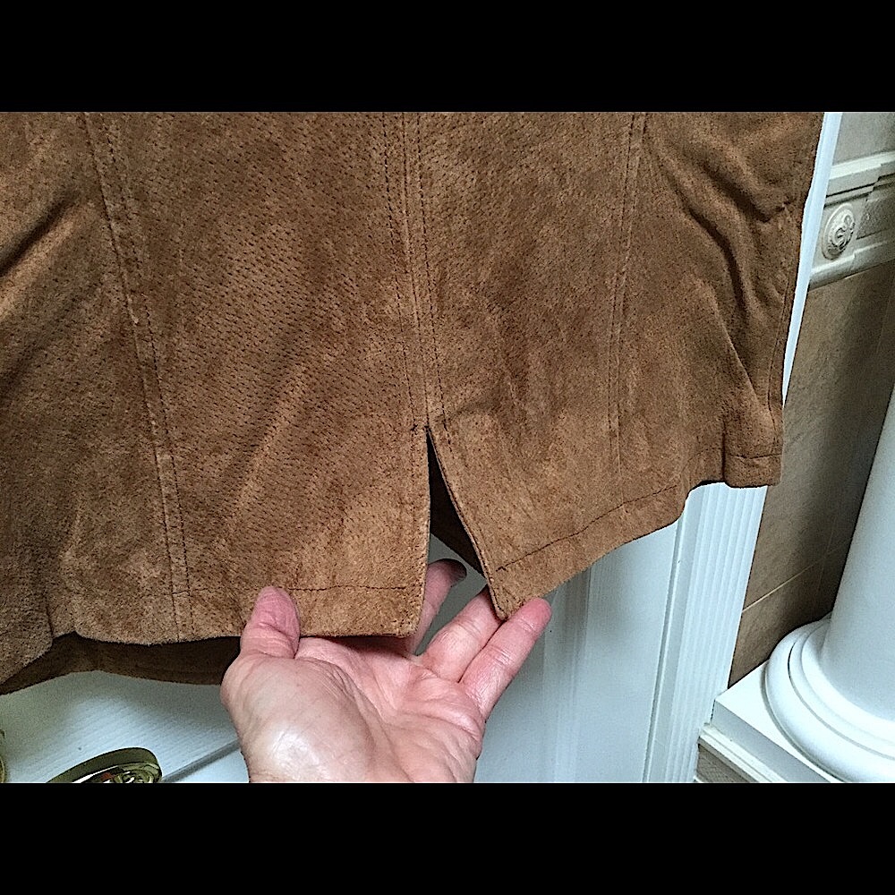 Vntg Suede Leather Fringed Vest, Festival Hippie BOHO Cowgirl, Chestnut Tan S - Picture 6 of 8